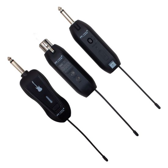 MAGICVOICE MV-19595 UHF GİTAR TİP KABLOSUZ MİKROFON ÜÇLÜ SET(RECEIVER XLR) resmi