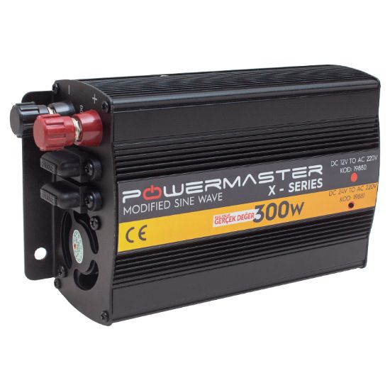 POWERMASTER PWR300-24 TEK DİJİTAL EKRAN 24 VOLT - 300 WATT MODIFIED SINUS WAVE INVERTER resmi