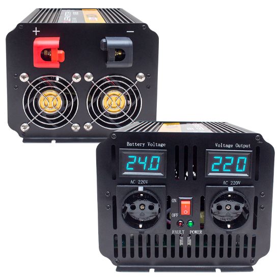 POWERMASTER PWR1800-24 ÇİFT DİJİTAL EKRAN 24 VOLT - 1800 WATT MODIFIED SINUS WAVE INVERTER resmi