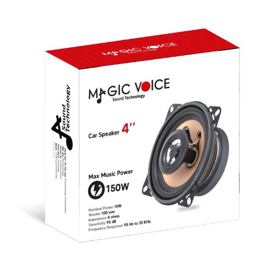 MAGICVOICE MV-2004 150 WATT 10 CM 4 TWEETERLI TEKLİ OTO HOPARLÖR (YEDEK HOPARLÖR) resmi