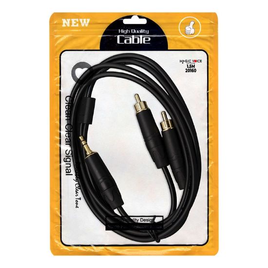 MAGİCVOİCE LD387A 2XRCA ERKEK + 3.5 MM STEREO ERKEK 1.5 METRE KABLO resmi