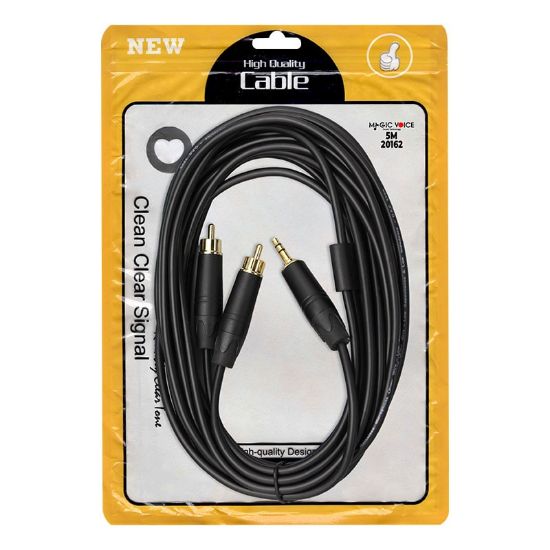 MAGİCVOİCE LD387A 2XRCA ERKEK + 3.5 MM STEREO ERKEK 5 METRE KABLO resmi