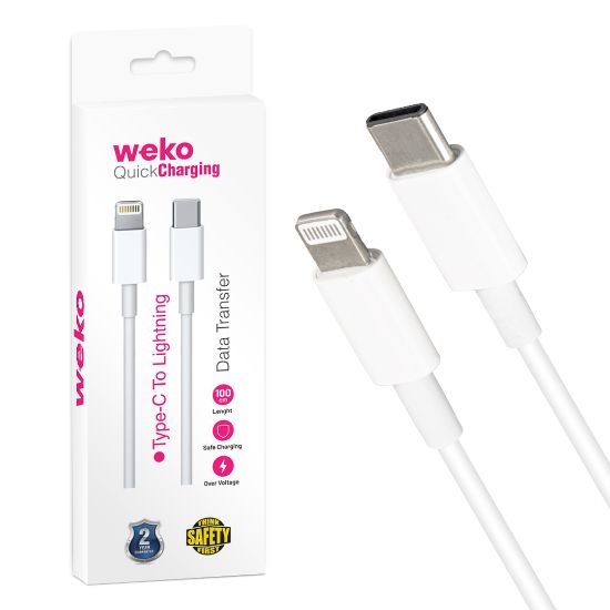 WEKO WK-21445 TYPE-C TO LIGHTNING 1 METRE ŞARJ KABLOSU resmi