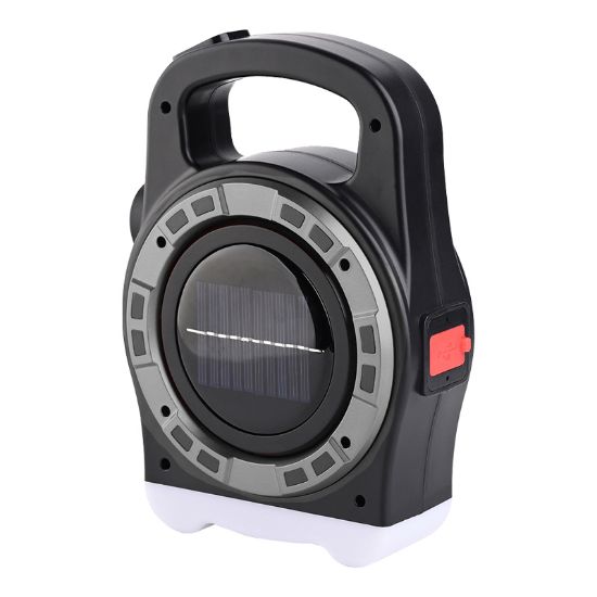 POWERMASTER HB-6678C COB LEDLİ 20 WATT 3 KADEMELİ ŞARJ EDİLEBİLİR USB ÇIKIŞLI SOLAR LAMBA resmi