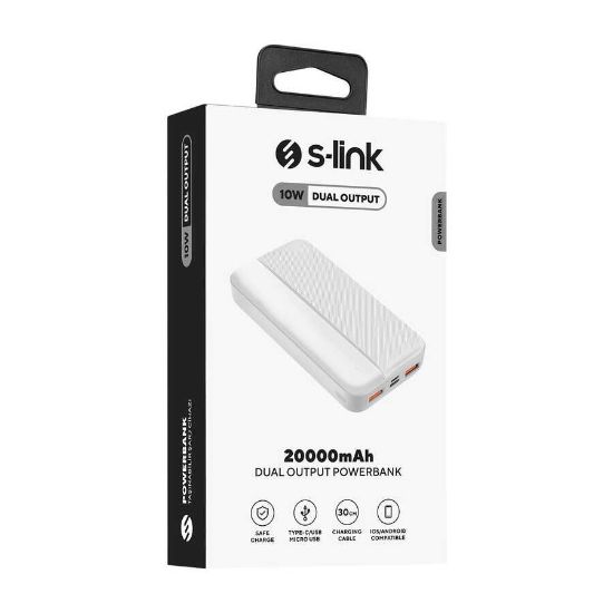 S-LINK P201 20000 MAH PRM MİCRO+TYPE-C+USB BEYAZ POWERBANK resmi