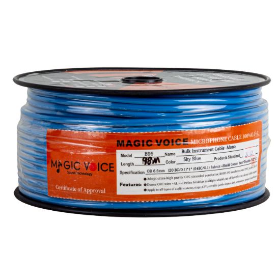 MAGICVOICE MİKROFON KABLOSU MONO 1.KALİTE 98 METRE MAVİ resmi