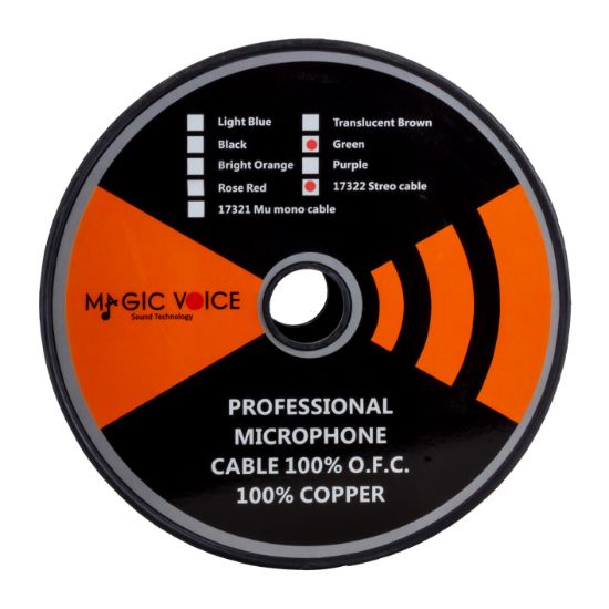 MAGICVOICE MİKROFON KABLOSU STEREO 1.KALİTE 100 METRE YEŞİL resmi