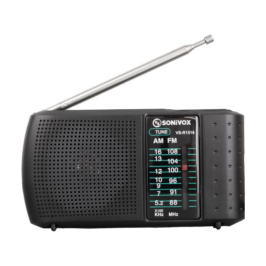 SONIVOX VS-R1516 SİYAH RENK ANALOG RADYO resmi