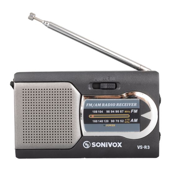 SONIVOX VS-R3 SİYAH RENK CEP TİPİ ANALOG FM RADYO resmi