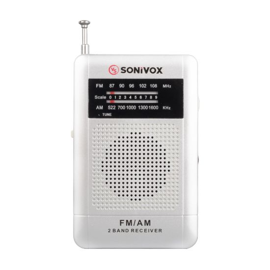 SONIVOX VS-R115 GÜMÜŞ RENK CEP TİPİ ANALOG FM RADYO resmi