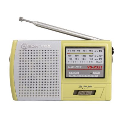 SONIVOX VS-R321 KREM RENK CEP TİPİ ANALOG FM RADYO resmi