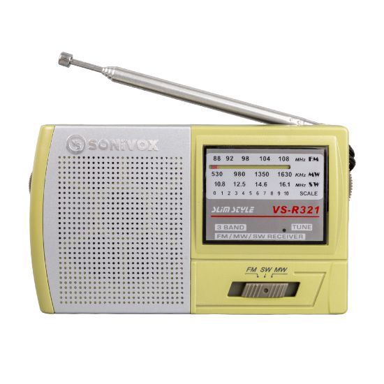 SONIVOX VS-R321 KREM RENK CEP TİPİ ANALOG FM RADYO resmi