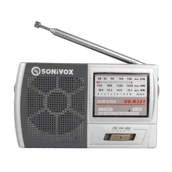 SONIVOX VS-R321 GÜMÜŞ RENK CEP TİPİ ANALOG FM RADYO resmi