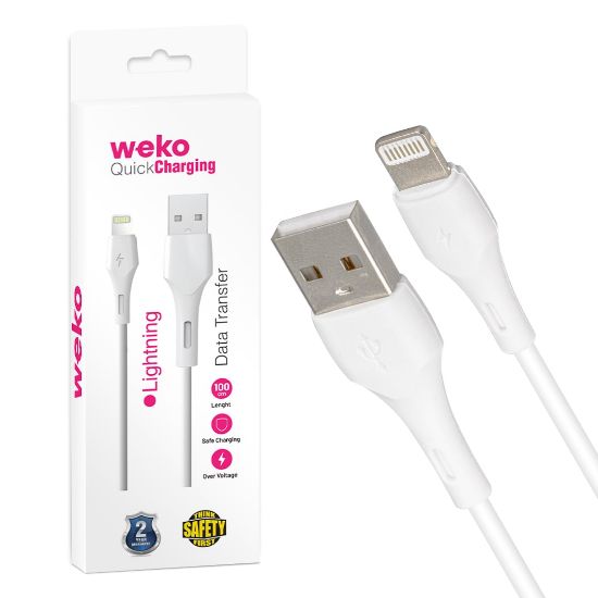 WEKO WK-22019 USB TO LIGHTNING 1 MT ŞARJ KABLOSU KUTULU (NO:5) resmi