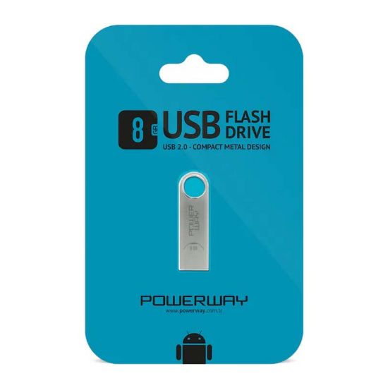 POWERWAY 8 GB METAL USB 2.0 FLASH BELLEK resmi