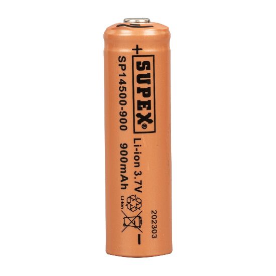 SUPEX SP14500-900S LİTYUM ION 3.7 VOLT 900 MAH ŞARJ EDİLEBİLİR BAŞLIKLI PİL resmi