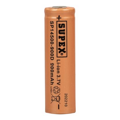 SUPEX 14500-900D LİTYUM ION 3.7 VOLT 900 MAH ŞARJ EDİLEBİLİR DÜZ KAFA BAŞLIKSIZ PİL resmi