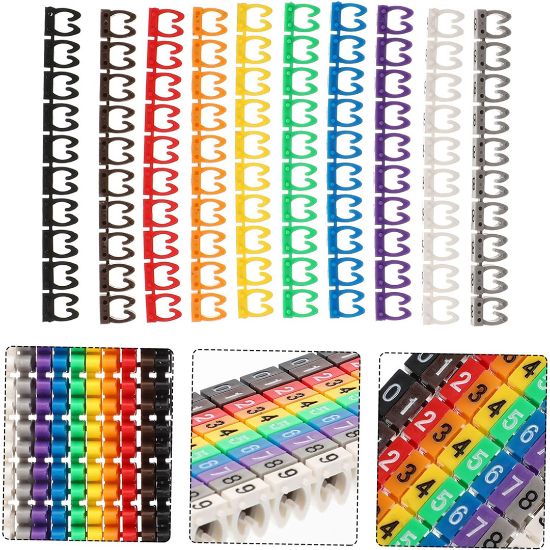0-9 DİJİTAL KODLU RENKLİ KABLO İŞARETLEYİCİ 2,5MM resmi