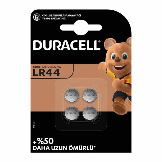 DURACELL LR44 1.5 VOLT DÜĞME PİL (4LÜ PAKET) resmi