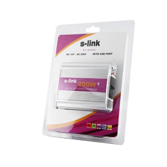 S-LINK SL-200W 200W DC12V-AC230V ÇAKMAKTAN POWER INVERTER resmi