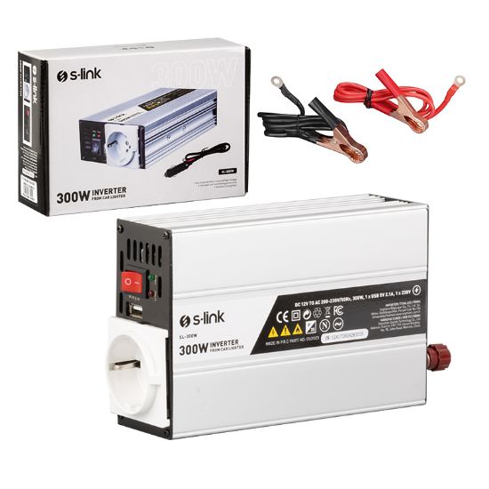 S-LINK SL-300W 300W DC12V-AC230V ÇAKMAKTAN POWER INVERTER resmi