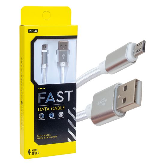 POWERMASTER METAL ÖRGÜLÜ MICRO USB ŞARJ VE DATA KABLOSU resmi