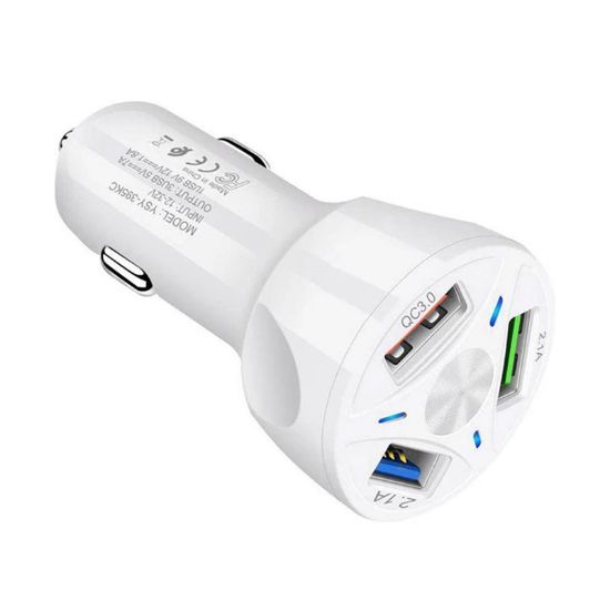 POWERMASTER TE-091 3LÜ USB ÇAKMAKLIK POWER 3.0 HIZLI ARAÇ ŞARJ CİHAZI resmi