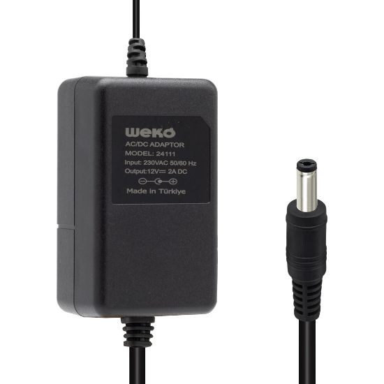 WEKO 12 VOLT - 2 AMPER 5.5*2.1 UÇLU YERLİ ÜRETİM PLASTİK KASA MASAÜSTÜ ADAPTÖR resmi