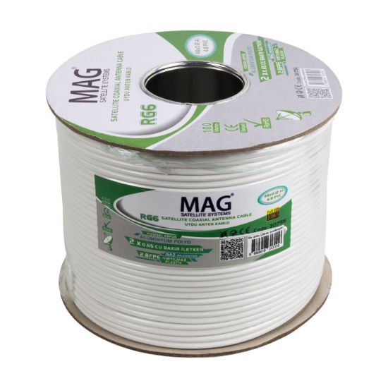 MAG RG59 FA MİNİ DUAL BİTİŞİK 48 TEL ANTEN KABLOSU (100 METRE) resmi