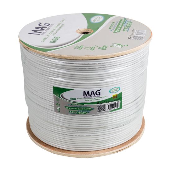 MAG RG59 FA MİNİ DUAL BİTİŞİK 48 TEL ANTEN KABLOSU (300 METRE) resmi