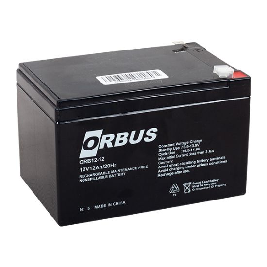 ORBUS ORB12-12 12 VOLT - 12 AMPER AKÜ (151 X 98 X 95 MM) resmi