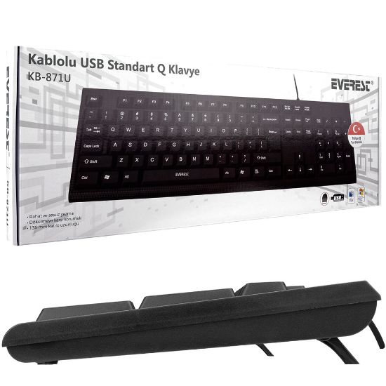 EVEREST KB-871U SİYAH USB STANDART Q KLAVYE resmi