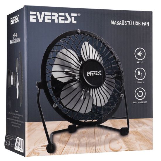 EVEREST EFN-482 MASAÜSTÜ METAL SİYAH FAN resmi