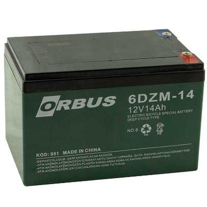 ORBUS / KIJO 12 VOLT - 14 AMPER ELEKTRİKLİ BİSİKLET AKÜSÜ (150 X 97 X 95 MM) resmi