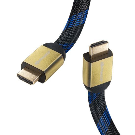 POWERMASTER PM-31349 1.4V 3D 4K UYUMLU 1.5 METRE GOLD YASSI ÖRGÜLÜ HDMI KABLO resmi
