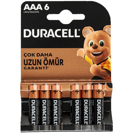 DURACELL AAA İNCE PİL (6LI PAKET FİYATI) resmi