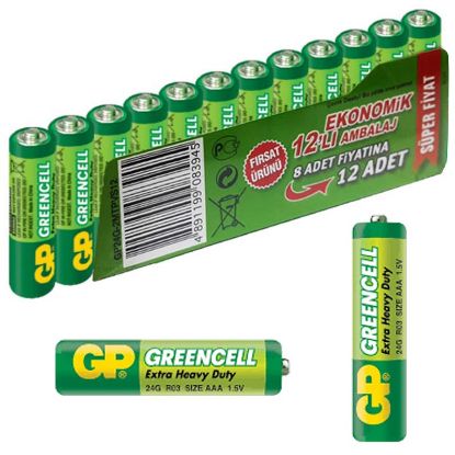 GP 24G-GREENCELL İNCE KALEM PİL (12Lİ PAKET FİYATI)(GP 24G-2MTPVS12) resmi