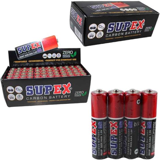 SUPEX R03 1.5 VOLT AAA ÇİNKO KARBON İNCE KALEM PİL (60LI PAKET KUMANDA PİLİ) resmi