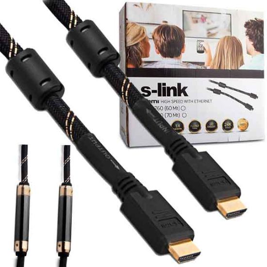 S-LINK SLX-2770 1.4V ÇİPSETLİ+ÇİFT FİLTRELİ 70 METRE HDMI KABLO resmi