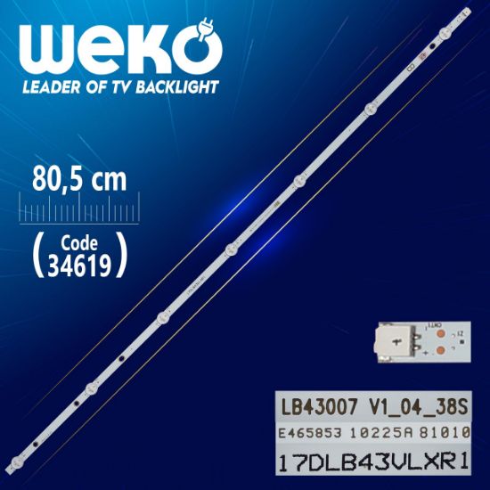 17DLB43VLXR1 -B- LB43007 V1_04_38S - 80.5 CM 7 LEDLİ - (WK-403) resmi