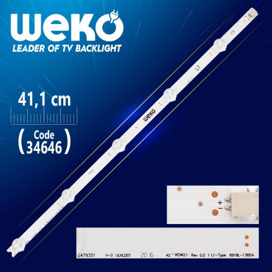 42 ROW2.1 REV1.0 2 L1-TYPE  41.2 CM 5 LEDLİ - (WK-069) resmi