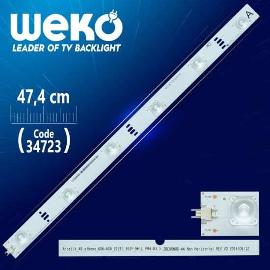 ARCELİK_49_ATHENA_6X6+6X6_2121C_6S1P_NH_L P84+83.5 ZBC60600-AA - 47.4 CM 6 LEDLİ - (WK-017) 35426 İLE AYNI resmi