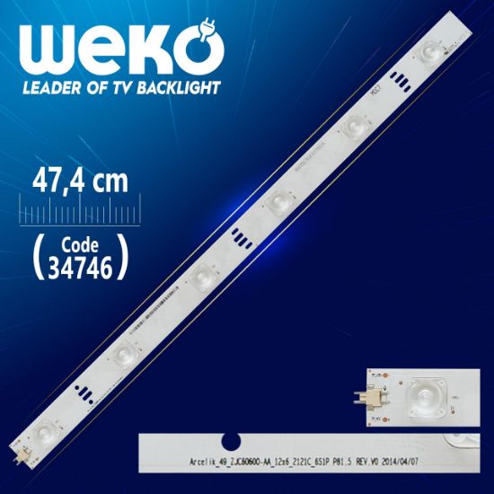 ARCELİK_49_ZJC60600-AA_12X6_2121C_6S1P P81.5 REV.V0 - 47.4 CM 6 LEDLİ - (WK-47) resmi