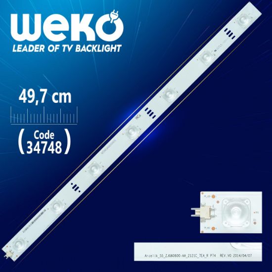 ARCELİK_55_ZJG60600-AA_2121C_7EA_R P74 REV.V0 - 49.7 CM 7 LEDLİ - (WK-49) resmi