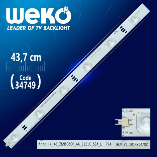 ARCELİK_48_ZKN60600_AA_2121C_6EA_L P74 REV.V0 - 43.7 CM 6 LEDLİ - (WK-050) resmi