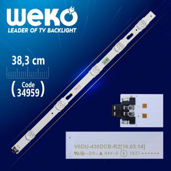 S_KU6K_43_FL30_R5_REV1.0 - LM41-002269A - LEFT - V6DU-430DCB-R2 - 38.3 CM 5 LEDLİ (WK-779) resmi