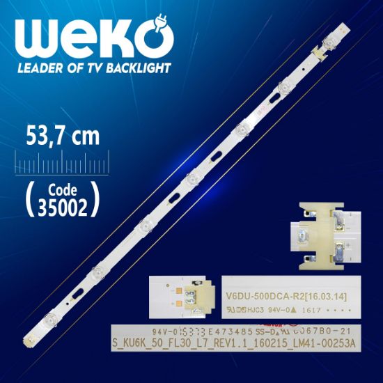 V6DU-500DCA-R2 - S_KU6K_50_FL30_L7_REV1.1_160215 - LEFT - 53.5 CM 7 LEDLİ (WK-791) resmi