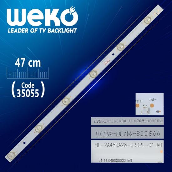 HL-2A480A28-0302L-01 A0 - 8D2A-DLM4-800600 - LEFT - 47 CM 6 LEDLİ - (WK-827) resmi