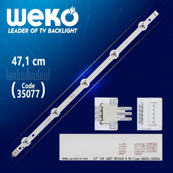 47 V14 SDRT REV0.8 6 R1-TYPE 6920L-0504A - 47.1 CM 5 LEDLİ - (WK-838) WEKOST resmi