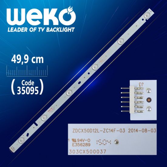 ZDCX50D12L-ZC14F-03 - 303CX500037 - 115-120/3.0-3.1 - 49.9 CM 6 LEDLİ - (WK-847) resmi